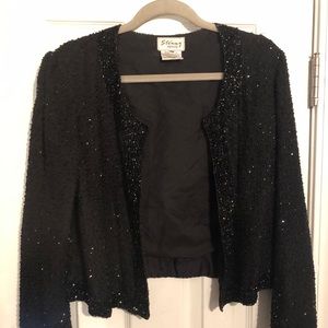 Vintage black sequence cardigan